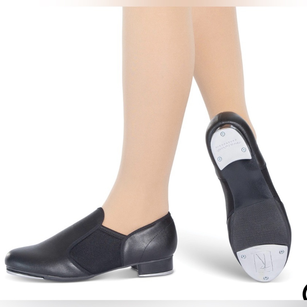 New in box Black Revolution Dancewear INTRO STRETCH TAP slip on BOOT adult sz 13